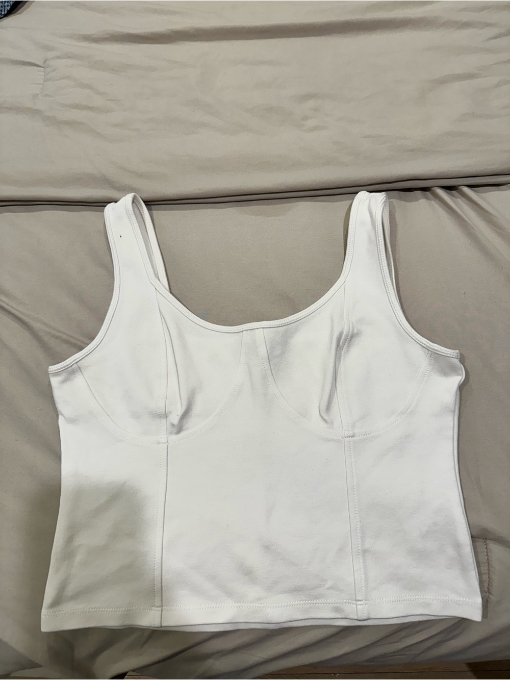 Shinestar White Longline Tank faux corset top